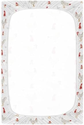 Fitted Crib Sheets with Stretchy Leghorn Pattern for Baby Playard