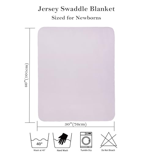 Viviland Jersey Swaddle Blanket 40x30 Inches 2 Pcs Pink Leaf