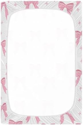 Jihqo Ribbon Bows Crib Sheets Pack N Play Set