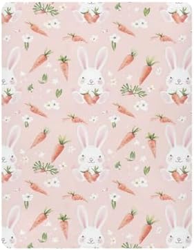 Wassud Rabbit and Carrot Crib Sheets for Boys and Girls