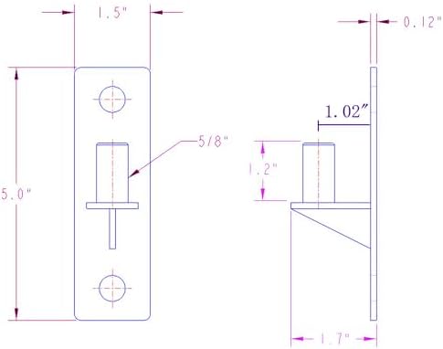 WANLIAN 304 Stainless Steel Wall Mount Gate Hinge 2 Pack