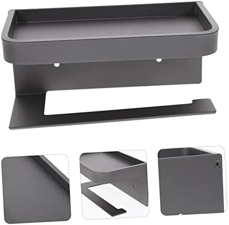 Angoily High-Capacity Aluminum Toilet Paper Holder with Shelf