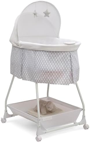 Delta Children Deluxe Soothing Dreams Bassinet with Nightlight and Music