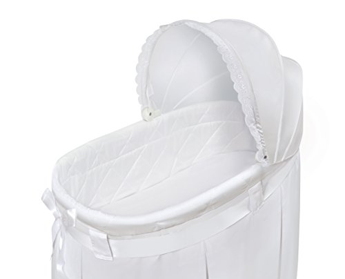 Badger Basket Wishes Rocking Bassinet Bedside Sleeper - White