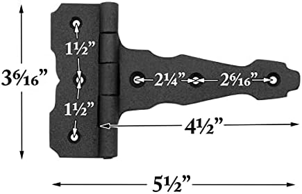 Renovators Supply Manufacturing Black T Strap Gate Hinges 4 5 in