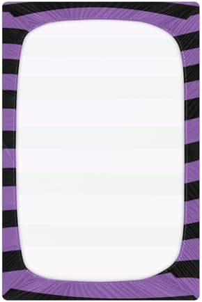 KICPOAY Black Purple Striped Crib Sheets for Baby Toddler