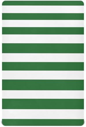KICPOAY Fitted Crib Sheets with White and Green Stripes