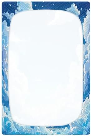 Wassud Blue Cloud Crib Sheets for Boys Girls