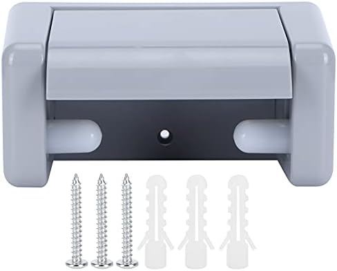 Enforose Paper Towel Holder Wall Mounted with Storage Shelf Grey