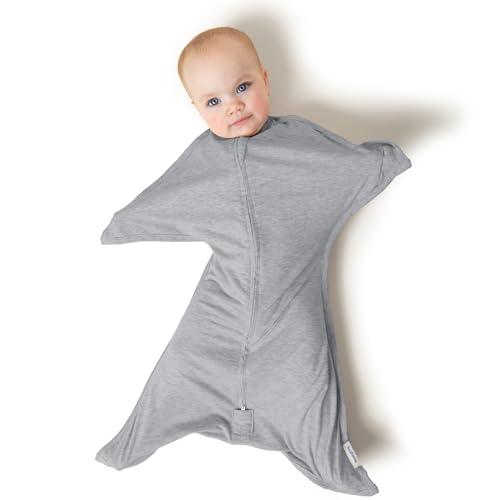 SleepingBaby Zipadee-Zip Transition Swaddle - Hall of Fame Grey Heather