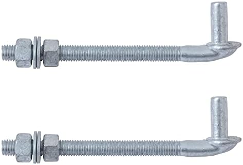 VIVIDA 8 J Bolt Gate Hinge 2 Pack - Heavy Duty Galvanized Steel