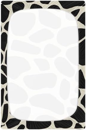 KICPOAY Fitted Crib Sheets Black Giraffe Stretchy Playard Sheets for Baby Toddler