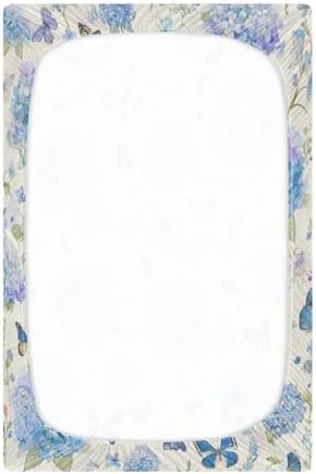 Jihqo Blue Hydrangeas Crib Sheets 52x28 Inch