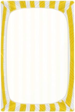 Jihqo Yellow Stripes Crib Sheets Pack N Play Set