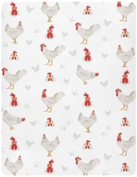 Fitted Crib Sheets with Stretchy Leghorn Pattern for Baby Playard