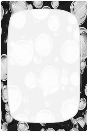 Wassud White Bubbles Crib Sheets Pack and Play Fitted 27x39 Inches