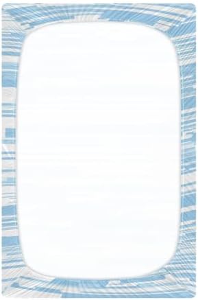 Abstract Blue Lines Fitted Crib Sheets for Baby Toddler