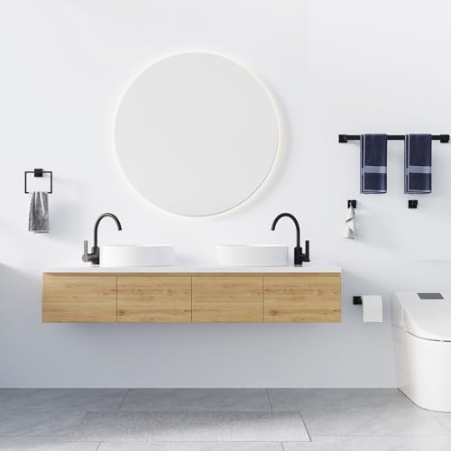 10-Piece Matte Black Towel Bar Set for Bathroom 1
