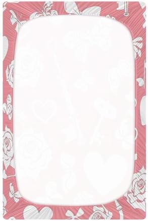 Wassud White Roses Crib Sheets 28x52