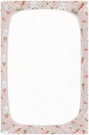 Wassud Rabbit and Carrot Crib Sheets for Boys and Girls