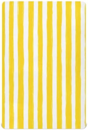 Jihqo Yellow Stripes Crib Sheets Pack N Play Set