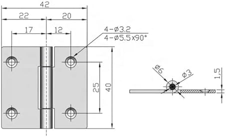 15 Inch 304 Stainless Steel Cabinet Door Hinge 1Pcs