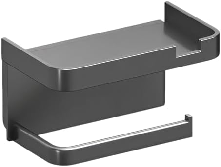 Toilet Paper Holder with Phone Shelf - Adhesive Wall Mount