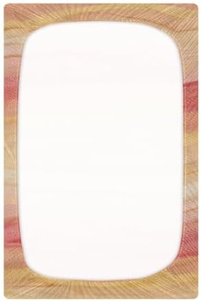 KICPOAY Orange Yellow Watercolor Stripes Crib Sheet