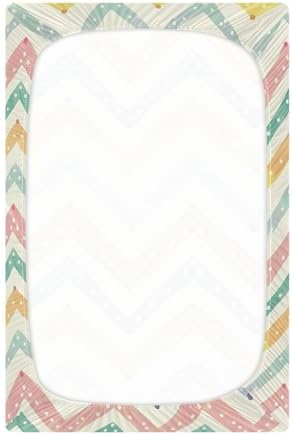 Wassud Rainbow Zigzag Crib Sheets for Boys Girls 27x39 Inches