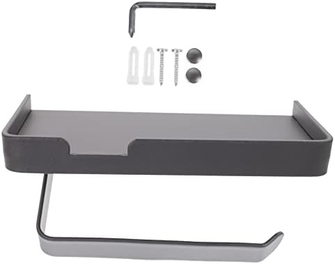 Toilet Paper Holder Wall Mount with Shelf Multipurpose Bathroom Storage