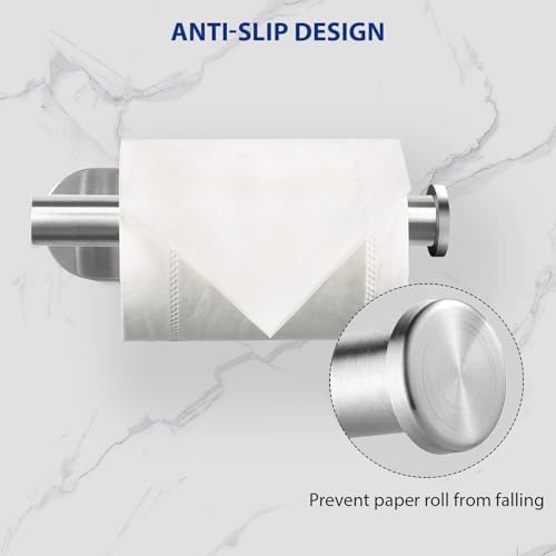 Gewtur Toilet Paper Holder Self Adhesive Brushed Nickel Stainless Steel