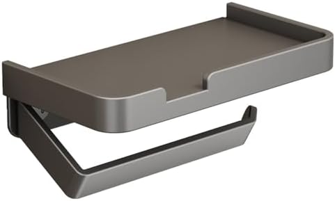 Self Adhesive Toilet Paper Holder with Shelf - Gray