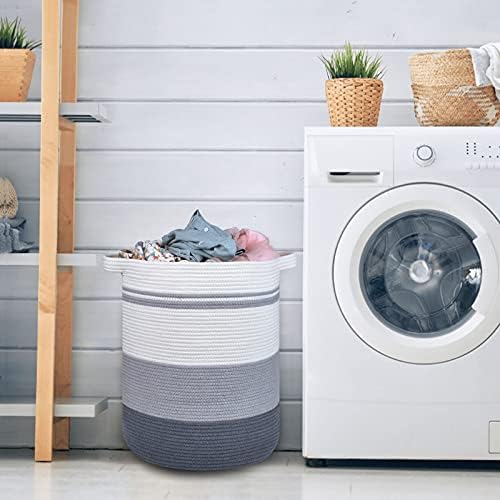 COMSE Extra Large Cotton Rope Woven Laundry Basket 1