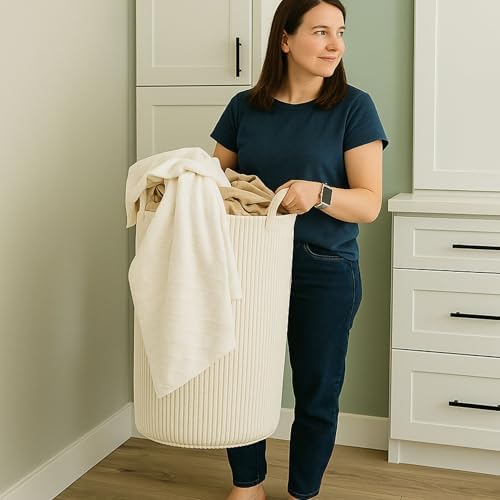 PUtSKA Laundry Basket Hamper Extra Small Cream