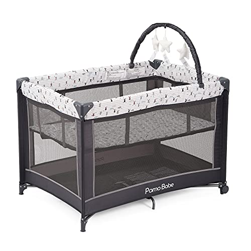 Pamo Babe Portable Playard with Padded Mat and Toy Bar 1