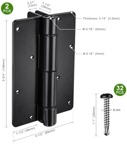 Insaga Safety Self Closing Gate Hinges 90 Right Angle - 1Pair