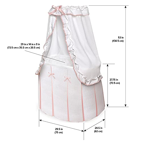 Badger Basket Majesty Canopy Bassinet with Storage and Mattress