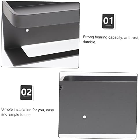 STOBOK Toilet Tissue Holder Dispenser with Shelf 1