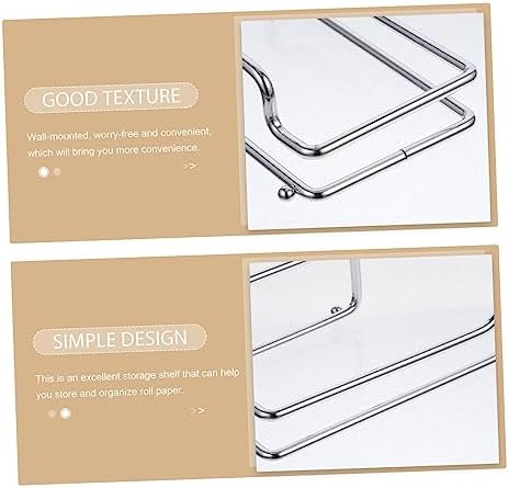 POPETPOP Carbon Steel Toilet Paper Holder Bathroom Mount