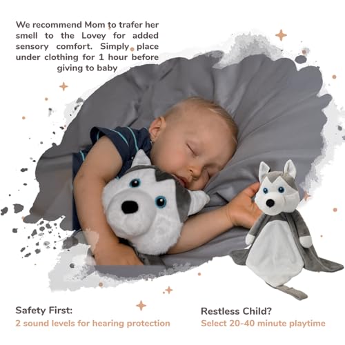 Love By Emi 4-in-1 Sound Machine Plush Husky Lovey
