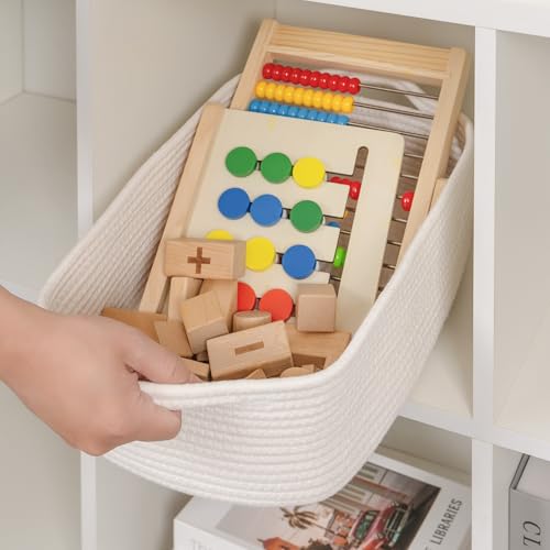 CubesLand Woven Cotton Rope Basket 14x10x708 Inches