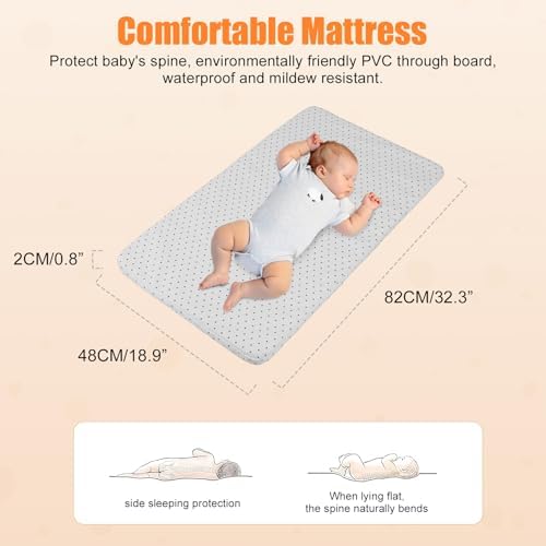 PERZOE Baby Bassinet with Rocking Base and Mosquito Net 1