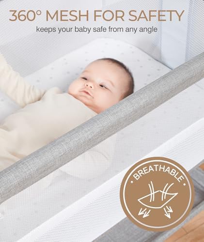 AmourLight Baby Bassinet with Wheels and Storage 1