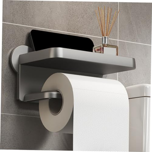 POPETPOP Double Paper Towel Holder Wall Mount Storage Rack for Bathroom