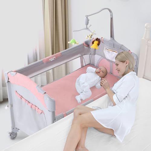 Jaoul 5 in 1 Baby Crib with Bassinet and Changing Table