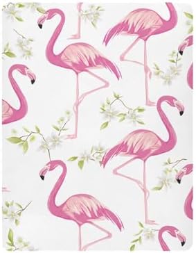 Jihqo Tropical Leaf Flamingos Crib Sheets Set