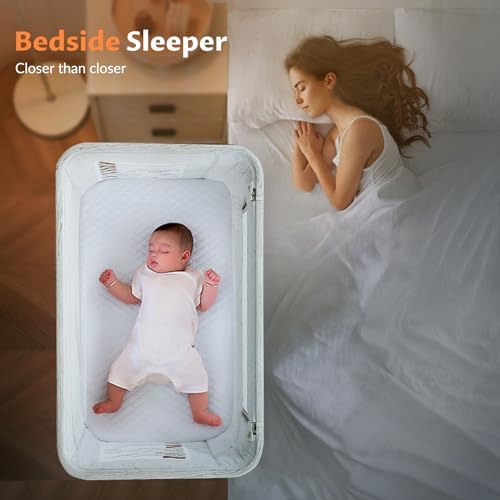 VaVaSoo Rocking Bassinet with 3 Motion Music 5 Height Adjustable