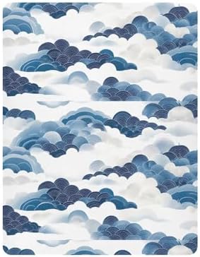 Wassud Blue Wave Crib Sheets 28x52 Inch Pack and Play