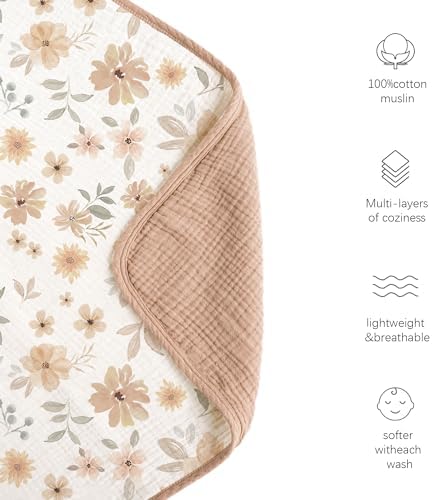 Konssy Muslin Blanket 40x36 100 Cotton Swaddling Wrap for Baby