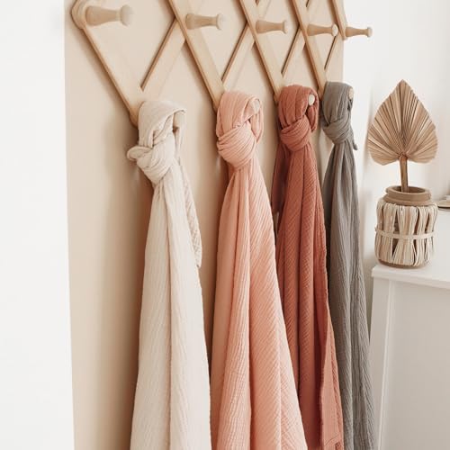 Konssy 2 Pack Muslin Swaddle Blankets for Newborn